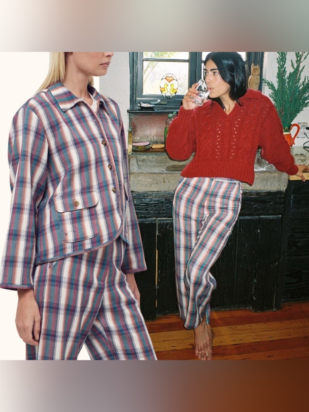 NWOT Ciao Lucia Plaid Pietro Pant